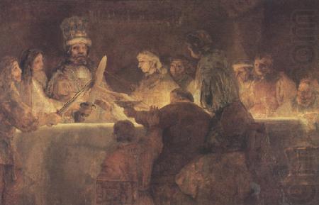 REMBRANDT Harmenszoon van Rijn The oath of the Batavians under Claudius civilis (mk33) oil painting picture